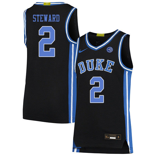 Duke Blue Devils #2 DJ Steward College Basketball Jerseys Sale-Black
